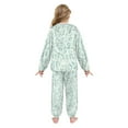thumbnail image 3 of Fluffy Pajamas Set Fuzzy Winter Warm Pj Sets Pullover Tops and Long Pants Green Leaf Pattern Large, 3 of 7