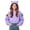 Purple, variant on Girls Trendy Cropped Hoodie Casual Long Sleeve Cute Regular Fit Kids Pullover Sweatshirt Red 5-14 Years