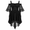thumbnail image 2 of Gaexia Girls Gothic Vampire Halloween Dress, Black High-Low Chiffon Dress-Up Outfit for Kids, Lightweight Chiffon, for Halloween Trick-or-Treat, 2 of 7