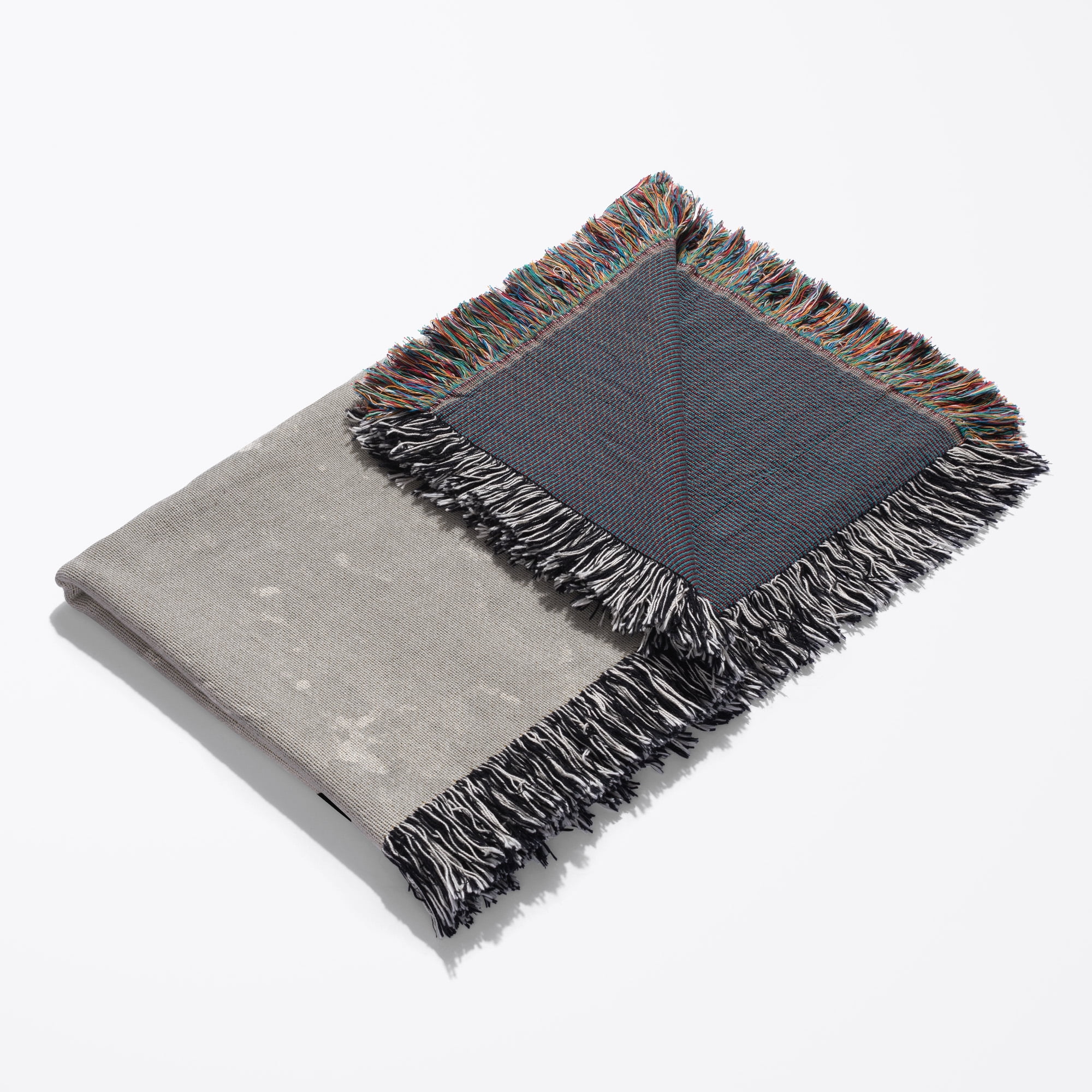 Black Satin Ribbon With Jewel On Silver, Woven Blanket