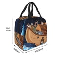 thumbnail image 2 of Easygdp Ocean Scene with Noah's Ark Premium Insulated Lunch Bag - Waterproof Oxford Cloth, Aluminum Foil Lining, Large Capacity, Front Pocket, Unisex for Work, School, Outdoor Activities, Picnics, 2 of 5