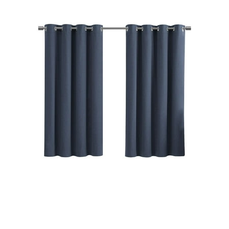 Eclipse Corte Solid Blackout Curtain Panel Pair Indigo 37 W x 63 L