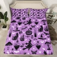 thumbnail image 5 of Feelyou Dreamy Pumpkin Mushroom Twin Sheet Sets, Magic Cartoon Witch Twin Fitted Sheet, Happy Halloween Flat Sheet, Ultra Soft Home Decor, 3pcs, 5 of 7