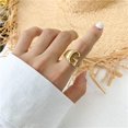 thumbnail image 4 of Exaggerated Retro Initial Letter Ring - Gold Metal Alphabet A-Z Index Finger Rings for Women - European and American Style Birthday Gift, 4 of 5