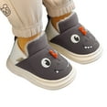 thumbnail image 3 of Generic Slippers Children Children Cotton Slippers Boys Cartoon Dinosaur Bag With Cotton Shoes Household Hair Shoes Baby Middle School Children Cotton Slippers ﻿(7 Years,Grey), 3 of 5
