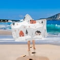 thumbnail image 2 of Yayeee Kids Hooded Towels Toddler Soft Absorbent Beach Bathing Wrap 50" x 23.5", Cartoon Red Houses, 2 of 5