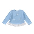 thumbnail image 3 of fatyb Girls Long Sleeve Tops Ruffle Hem T Shirts with Bow Kids Crew Neck Cute Blouses for 0-12 Years, 3 of 7