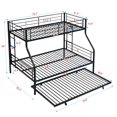 thumbnail image 3 of [Luckynote]Twin Over Full with trundle Metal Bunk Bed , No Box Spring Needed, Easy Assemble, 3 of 10