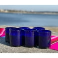 thumbnail image 3 of Hand Blown Mexican Drinking Glasses - Set of 6 Cobalt Tumbler Glasses (10 oz each), 3 of 4