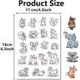 thumbnail image 2 of 1sheet Animals Clear Stamps Koala Elephant Lion Rabbit Reusable Transparent Silicone Stamp Seals Postmark for Scrapbooking Film Frame Photo Album Decorative Journaling Card Making Decor, 2 of 9