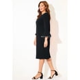 thumbnail image 3 of Catherines Women's Plus Size Faux Pearl Trim Ruffle Sleeve Shift Dress, 3 of 5