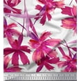 thumbnail image 1 of Soimoi Modal Satin Fabric Leaves & Wild Flower Print Sewing Fabric Yard 42 Inch Wide, 1 of 1