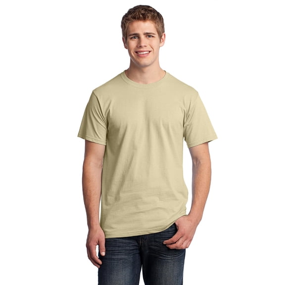 Men's 100 Percent Cotton Double Needle Sleeves Crew Neck T-Shirt. 3930