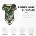 thumbnail image 4 of Rateoe Big Bass Fish Printed Women Rash Guard Short Sleeve,Tummy control Swimsuit Surfing Swimsuit Bathing Suit Short-sleeved Onesie UPF 50+-Large, 4 of 7