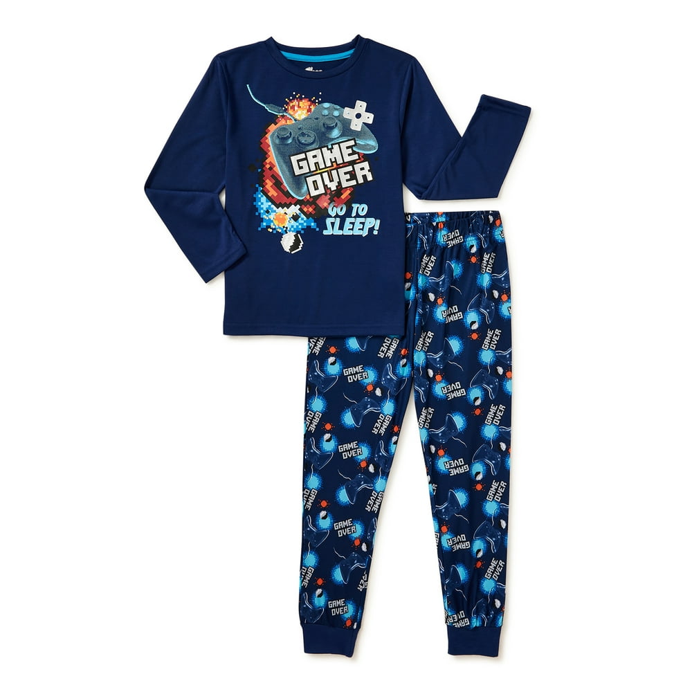 Sleep On It Sleep On It Boys 2 Piece Long Sleeve Pajama Pant Set