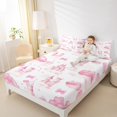 thumbnail image 4 of Manfei Cartoon Princess Castle Twin Sheet Sets,Fairy Tale Theme Twin Fitted Sheet,Pink White Flat Sheet For Girls,Super Cozy Room Decor,3pcs, 4 of 7
