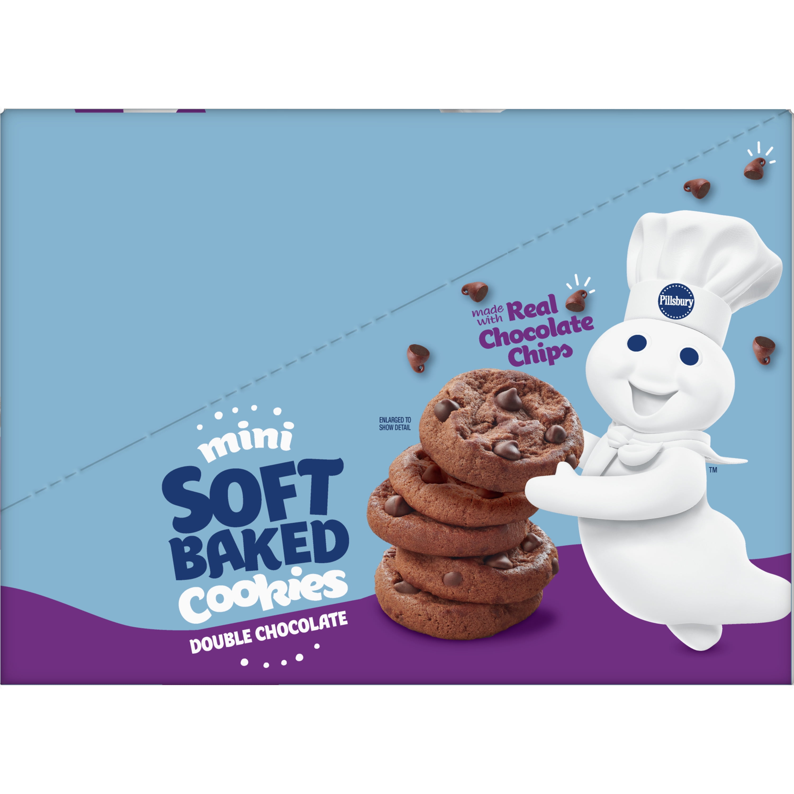 Pillsbury Mini Soft Baked Cookies, Double Chocolate, Snack Bags, 6 ct