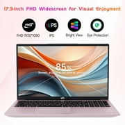 17.3Laptop-Computer 16GB RAM 1TB SSD Pink Student-Laptop 2025 Newest,Intel 6 Cores i3-1215U(Up to 4.40 GHz),Busines-Laptop with Backlit Keyboard Fingerprint