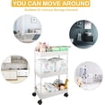 thumbnail image 4 of Baby Diaper Caddy, Plastic Movable Cart for Newborn Nursery Essentials Diaper Storage Caddy Organizer for Changing Table & Crib, Easy to Assemble, Beige, 4 of 10