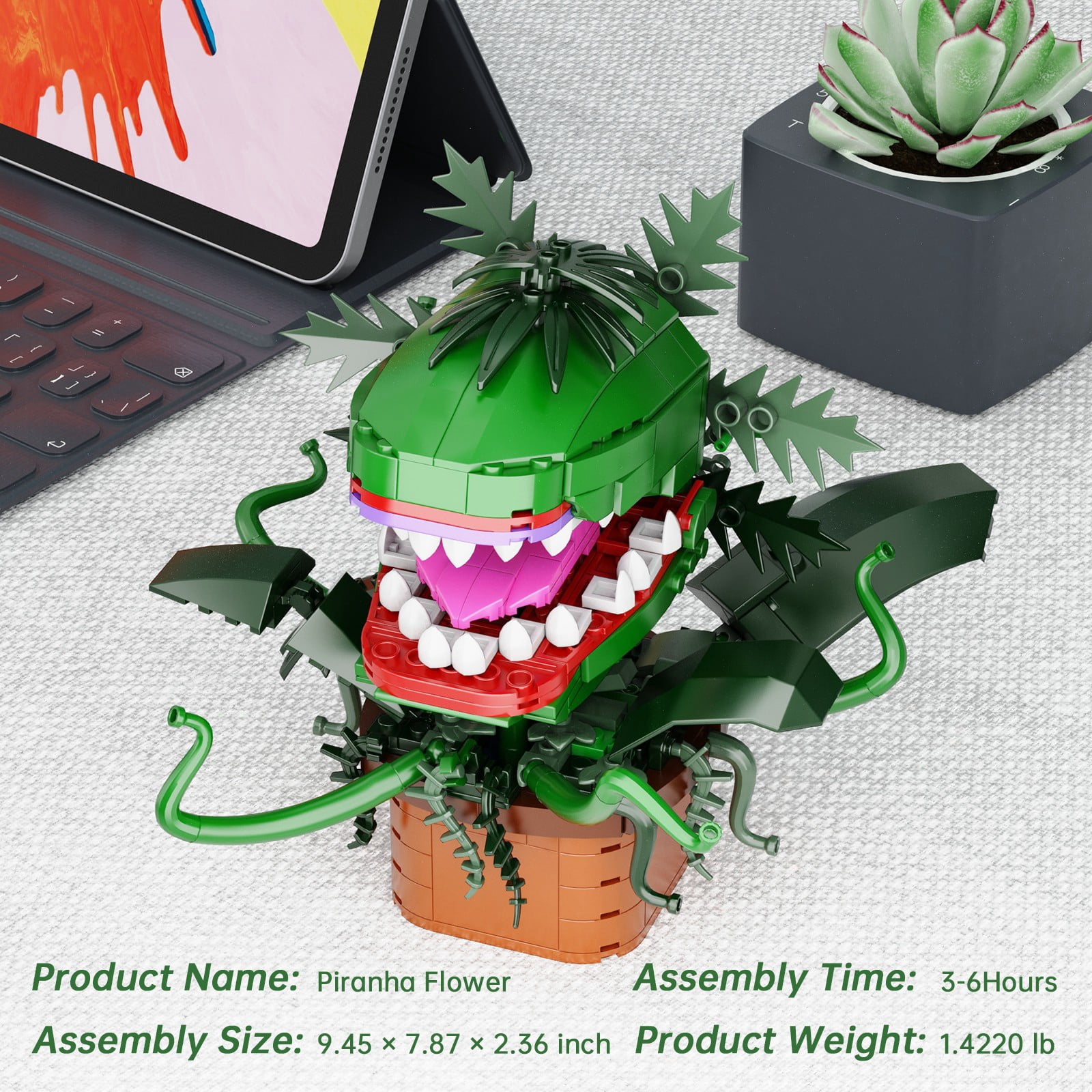 Audrey II Building Block Kit Cannibal Flower Building Blocks Toys, Cannibal with Openable Mouth Gift for Tv Fans Birthday Christmas Halloween(457pcs)