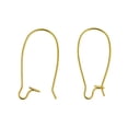 thumbnail image 2 of 50pcs Brass Metal Kidney Earring Hook Ear Wire For Jewelry Making Findings Gold, 25mm, 2 of 5
