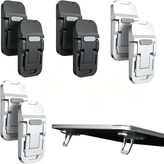 GJX 8 Pcs Portable Keyboard Stand & Riser with Dual-Tilt Adjustment, Foldable Computer Keyboard Stand & Laptop Riser for Desk, Heat-Dissipating Keyboard Lift with Self-Adhesive Feet