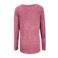 thumbnail image 7 of LEBONYARD Women's Trendy V-neck Solid Colored Chic Lace Pullover Sweatshirts Casual Long Sleeve Groove Design Loose Warm Fit Ladies Sweatshirts Top, 7 of 7
