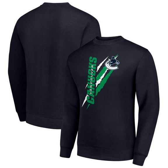 Men's Starter Navy Vancouver Canucks  Color Scratch Pullover Sweatshirt
