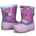 thumbnail image 3 of Kushyshoo Girls Snow Boots with Faux Fur Lining Purple Unicorn Warm Winter Shoes for Kids Size 1, 3 of 8