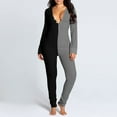 thumbnail image 4 of Black of Friday Deals KIJBLAE Women's Jumpsuit Home Clothes Loose Couple Color Block Fashion Full Length Trousers Jumpsuit For Girls Comfy Lounge Casual Pants Gray M, 4 of 8