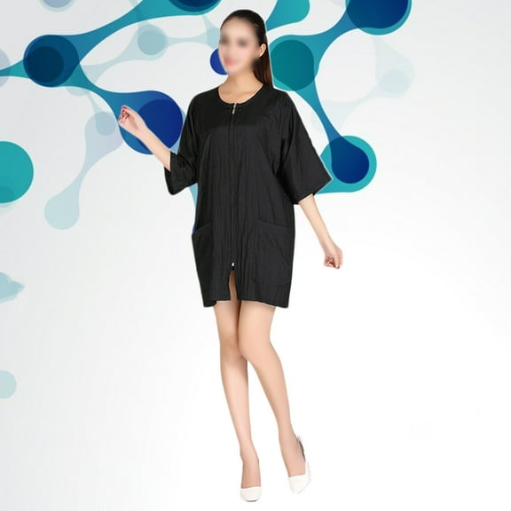 Soimiss 1Pcs Hair Stylist Half Apron Durable Short Sleeve for Beauty Salon Workers Black