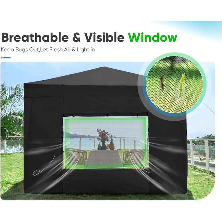 Quictent 8'x8' Pop Up Canopy Tent with Detachable Sidewalls