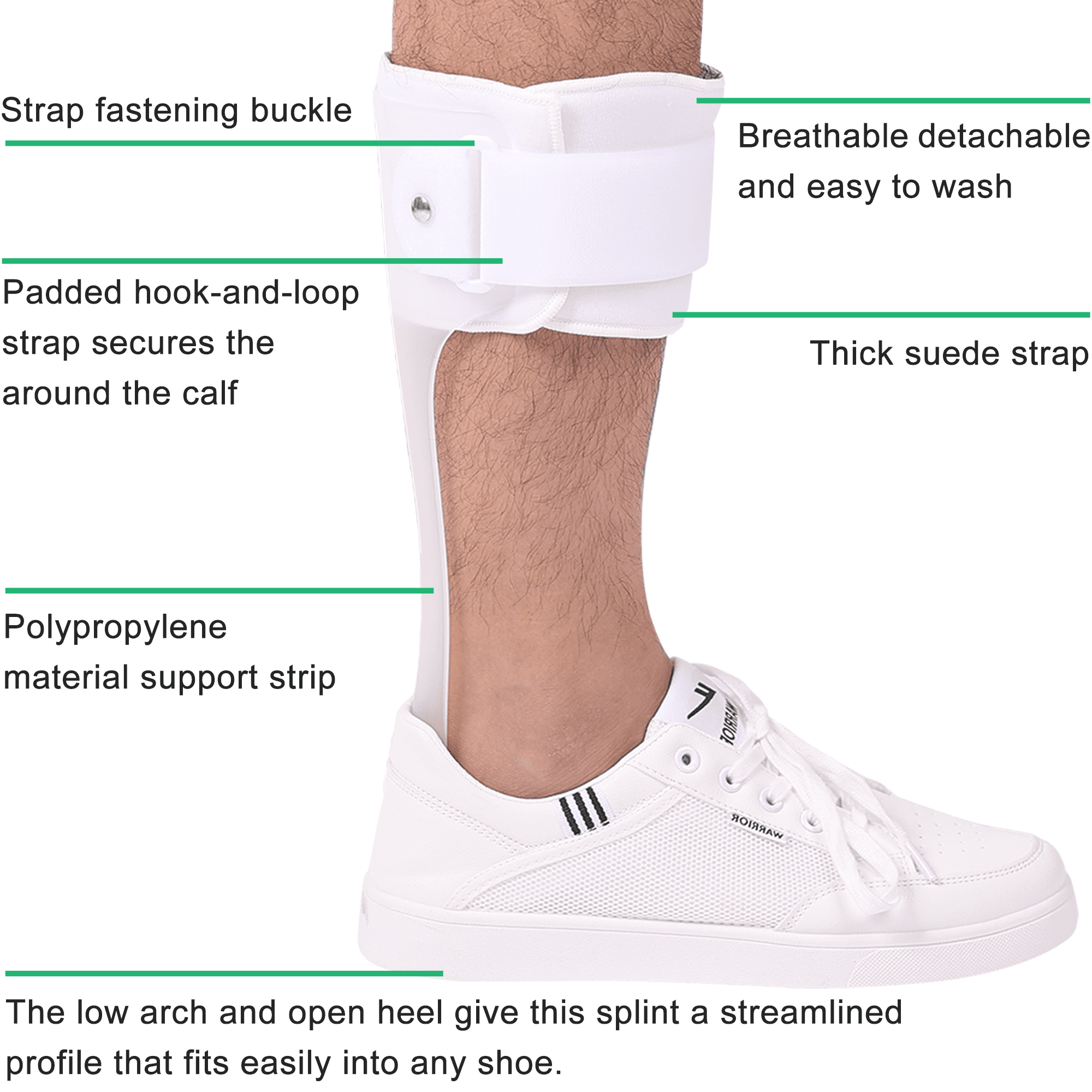 Orthomen AFO Drop Foot Brace Splint Ankle Orthosis Support, L-Right