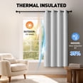 thumbnail image 2 of Greyish White Blackout Curtains, 52 x 72 inch Drapes Set of 2 Panels, Thermal Insulated Room Darkening Curtains for Bedroom Living Room, Privacy Protection&Noise Reduce, 2 of 7