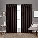 thumbnail image 3 of Exclusive Home Rideaux Satin Sergé Tissé Occultant Pince Plissé Rideau Panneau, 96 "Longueur, Expresso, 2 Comte, 3 of 4