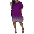 thumbnail image 1 of Women‘S Plus Size Casual Dresses Casual Short Sleeve Mid-Length Gradient Summer, 1 of 6