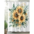 thumbnail image 2 of Fsddascl Sunflower Shower Curtain Set - Extra Long 72" x 96" Washable Bathtub Curtain with 12 Hooks, Green Eucalyptus Watercolor Green Yellow Waterproof Fabric Stall Shower Curtains for Bathroom, 2 of 6