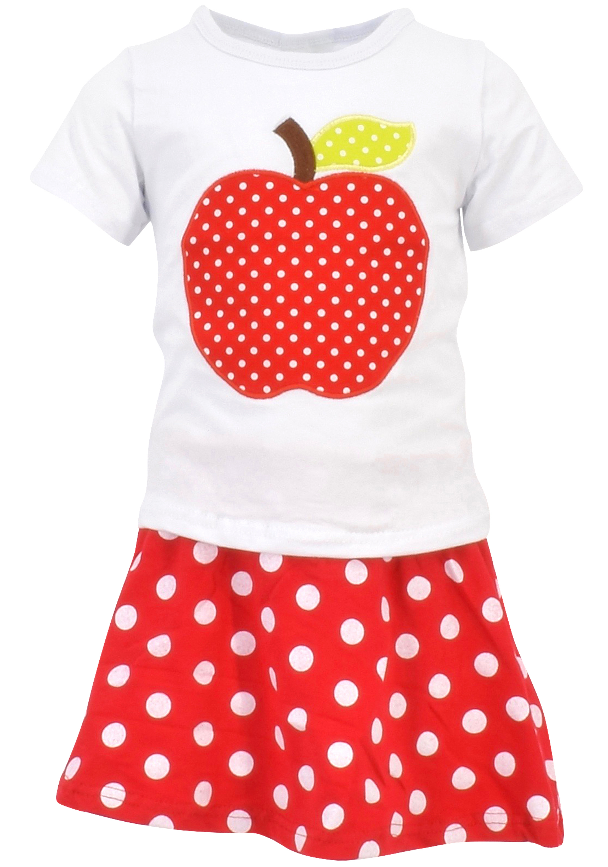 Unique Baby Girls Back to School Apple Skirt Boutique Outfit (5T/L, Red) - image 1 of 4