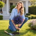 thumbnail image 5 of 1pc Artificial Lavender Topiary Ball, UV Resistant Artificial Outdoor Plants with Ground Spike for Garden Porch Decor, 19.7 inch, 5 of 6