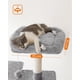 thumbnail image 4 of Árbol para Gatos, Torre de Gatos, Altura 143 cm, 4 Postes, 2 Plataformas, 1 Cueva, 1 Hamaca, 2 Pompones, Gris Claro, 4 of 9