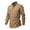 Khaki, variant on XDZJLR Mens Shirts Male Double Pocket Linen Long Sleeved Vacation Tee