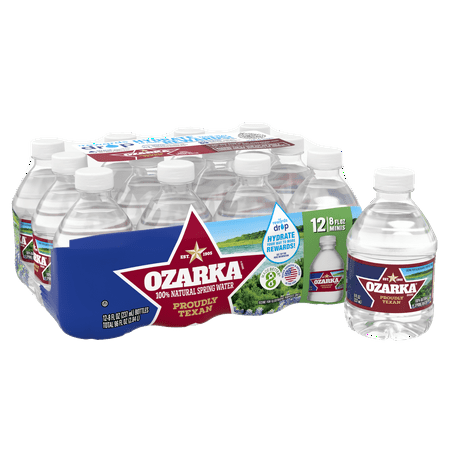 Ozarka Texas Spring Water, 8 fl oz, 12-Pack Plastic Bottles