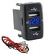 thumbnail image 1 of Riwesomey de coche Puertos USB duales Adaptador de carga con voltímetro digital para grabadora de conducción de tableta de teléfono Automoción decorativa y accesorios Azul, 1 of 8