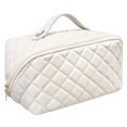 thumbnail image 1 of Bolso cosmético del viaje de la capacidad grande con el bolso cosmético del viaje de las mujeres portátiles de la manija, 1 of 7