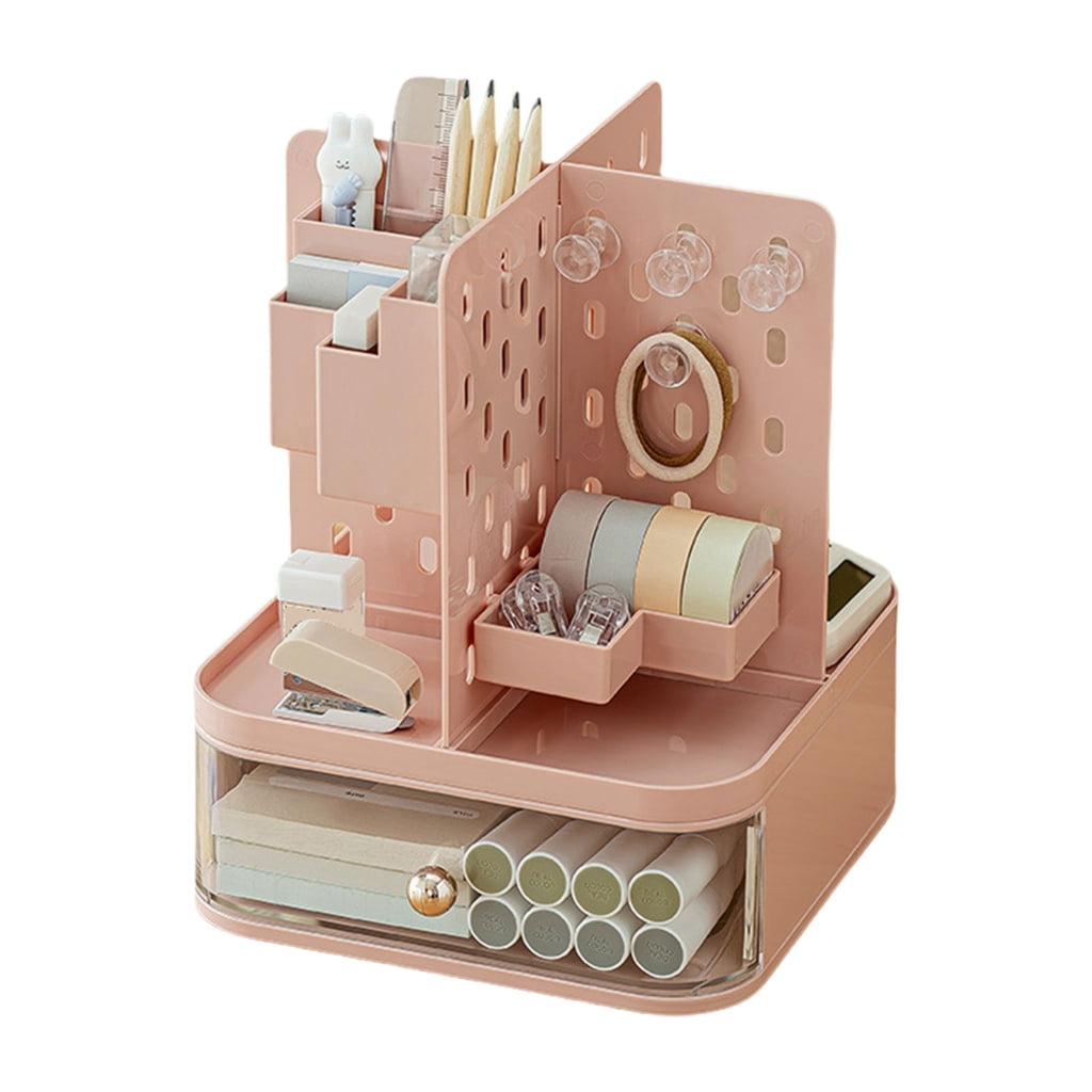 Stationery Organizer Desk Organizer with Pegboard Drawers Desktop Organizers