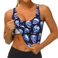 thumbnail image 3 of Balery crystal Skull Pattern Racerback Sports Bras for Women - Padded Seamless High Impact Support for Yoga Gym Workout Fitness-Medium, 3 of 8