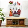 thumbnail image 3 of DUCIHBA 23.6" Wall Shelves, Rustic Coat Rack, Wood & Metal Hooks, Single Shelf - White - Holds 20 lbs, 3 of 7