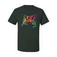 thumbnail image 2 of Wild Bobby, Colorful Neon Owl Animal Lover Men's Graphic T-Shirt, Forest Green, X-Large, 2 of 3
