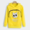 thumbnail image 2 of WEIYLL Womens Tops Cat Pouch Pockets Hood Pullover Carry Animal Breathable Sweat Yellow Top Sizes XXXL, 2 of 4