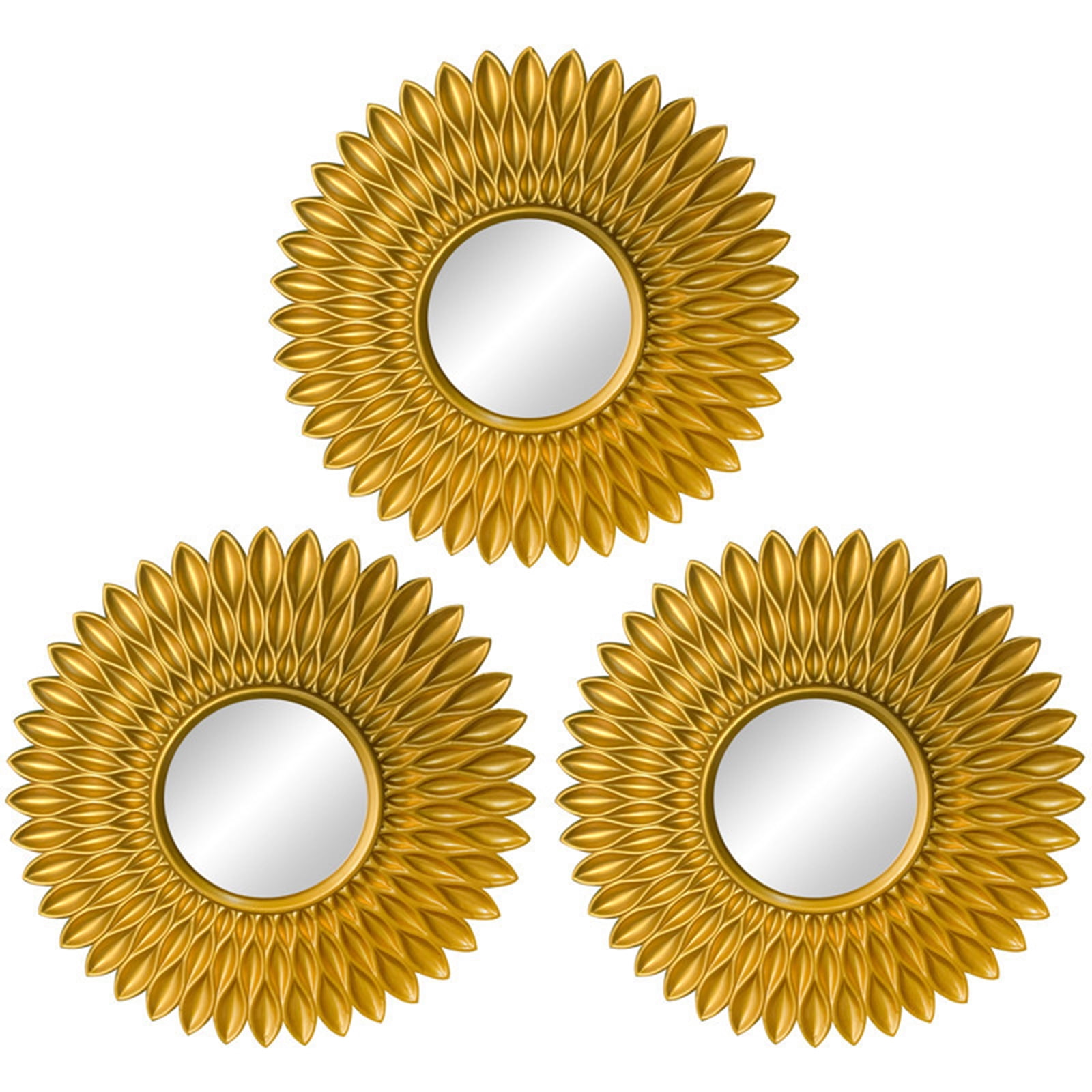 TINYSOME Gold Mirrors for Wall Decor Set of 3 Hanging Ornament Art